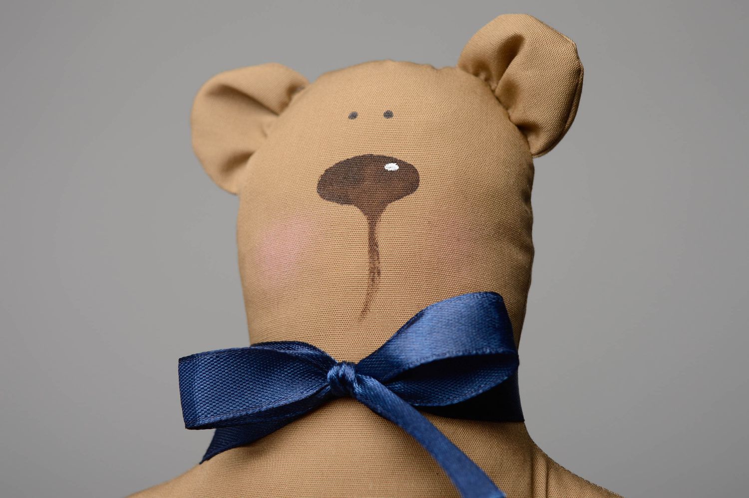 Handmade soft fabric toy Brown Bear photo 3
