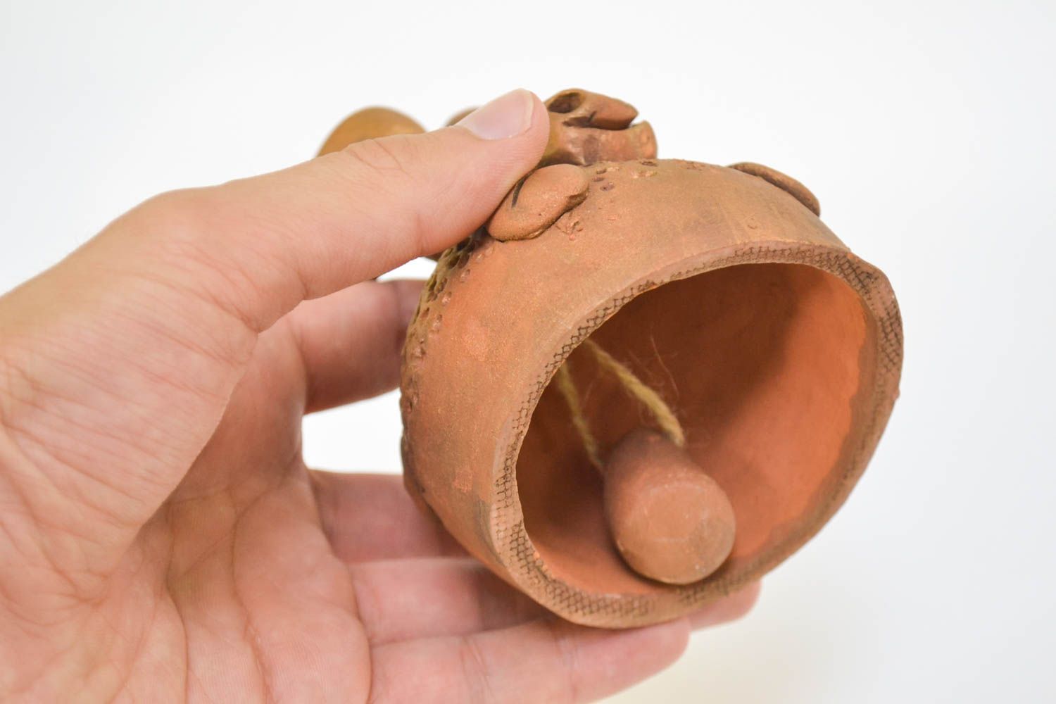 Handmade clay toy unusual home decor ideas ceramic designer bell cute souvenir photo 4