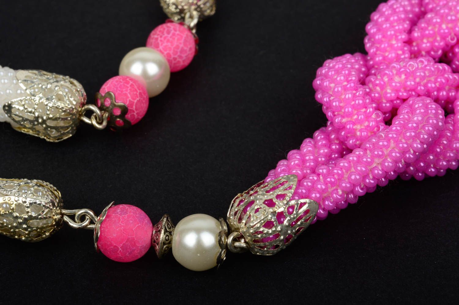 Elegant unusual necklace handmade stylish earrings beautiful bracelet photo 3
