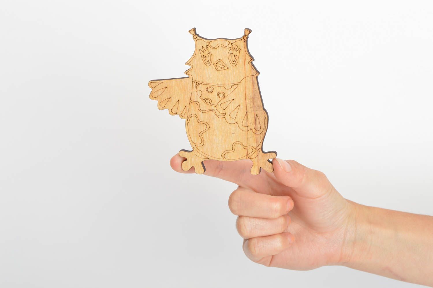 Unusual blank for creativity Owl handmade designer plywood decorative element photo 5