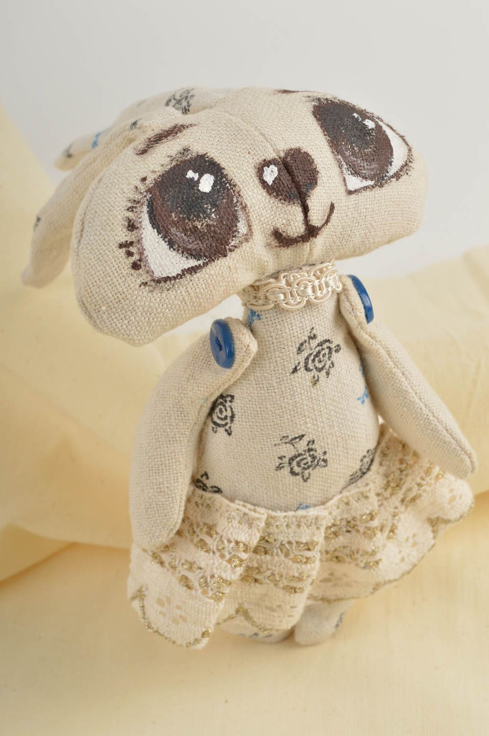 Handmade designer textile toy unusual cute soft toy beautiful accessory photo 1