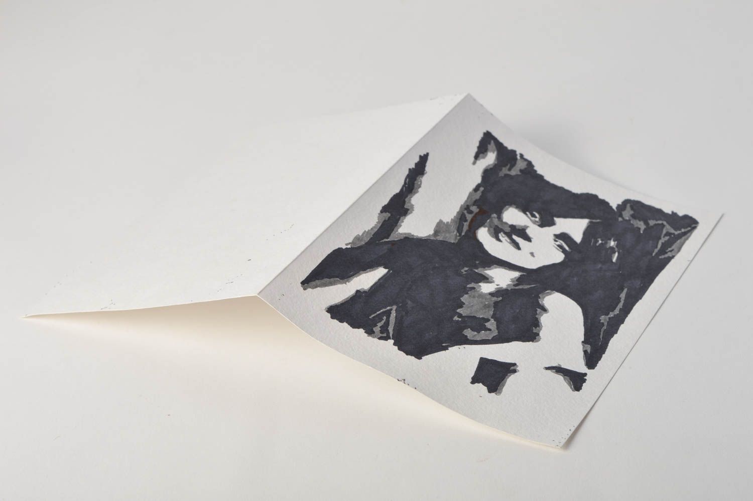Tarjeta personalizada con un retrato postal hecha a mano regalo original foto 3