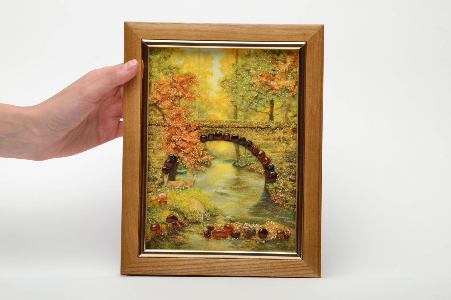 Amber decorated wall picture Landscape photo 5