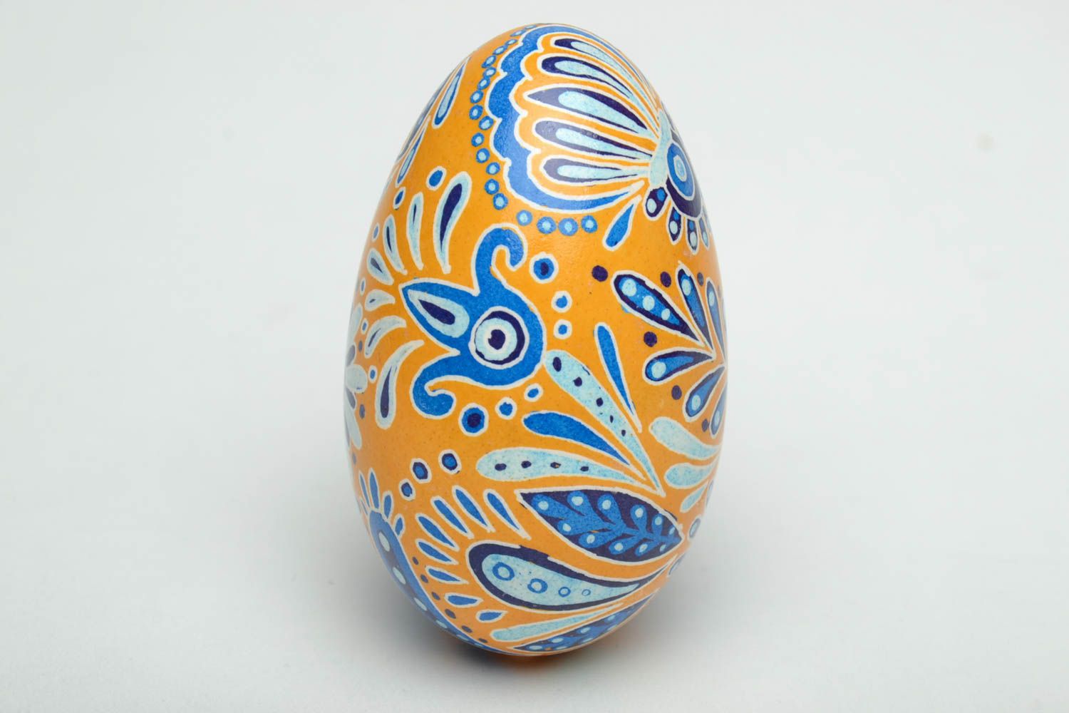 Painted goose egg with floral motives photo 4