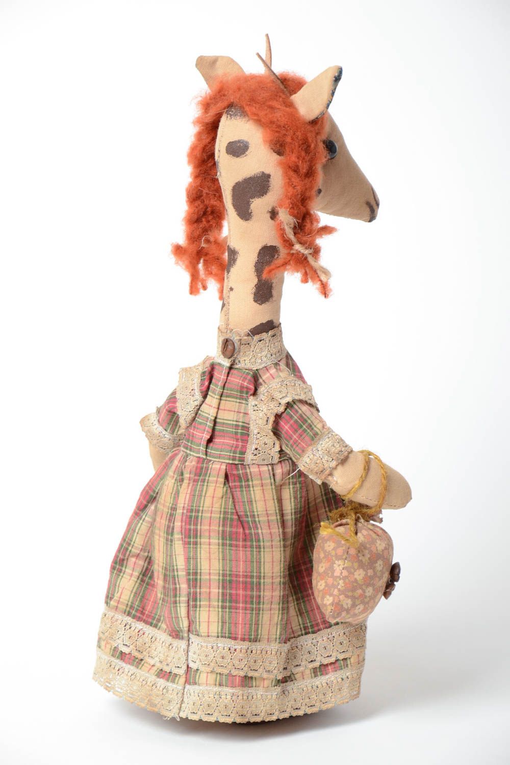 Handmade fabric soft toy giraffe with coffee and vanilla aroma interior doll photo 4