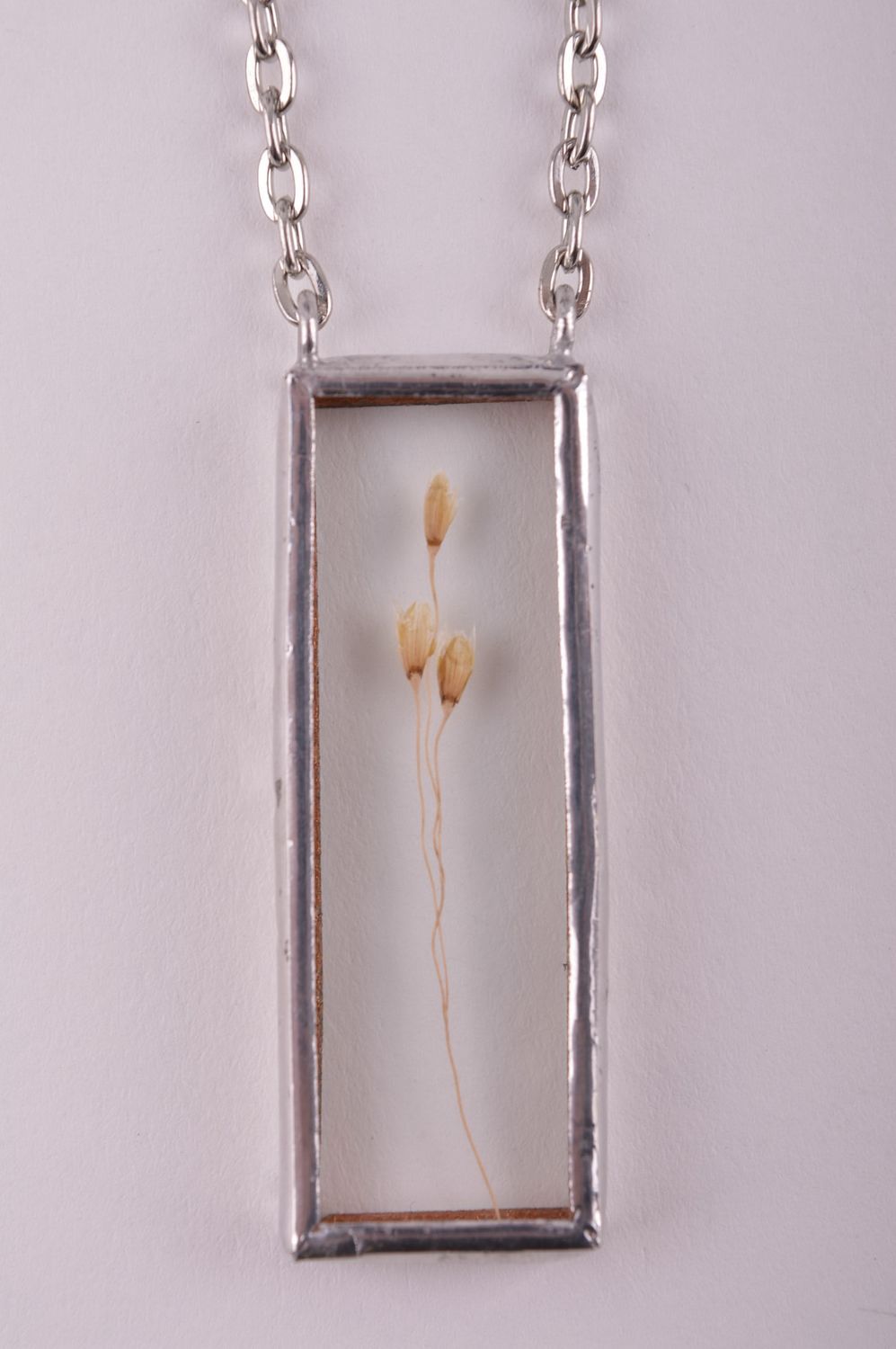 Blumen Anhänger handgemachte Collier Halskette metallischer Schmuck für Frauen foto 3