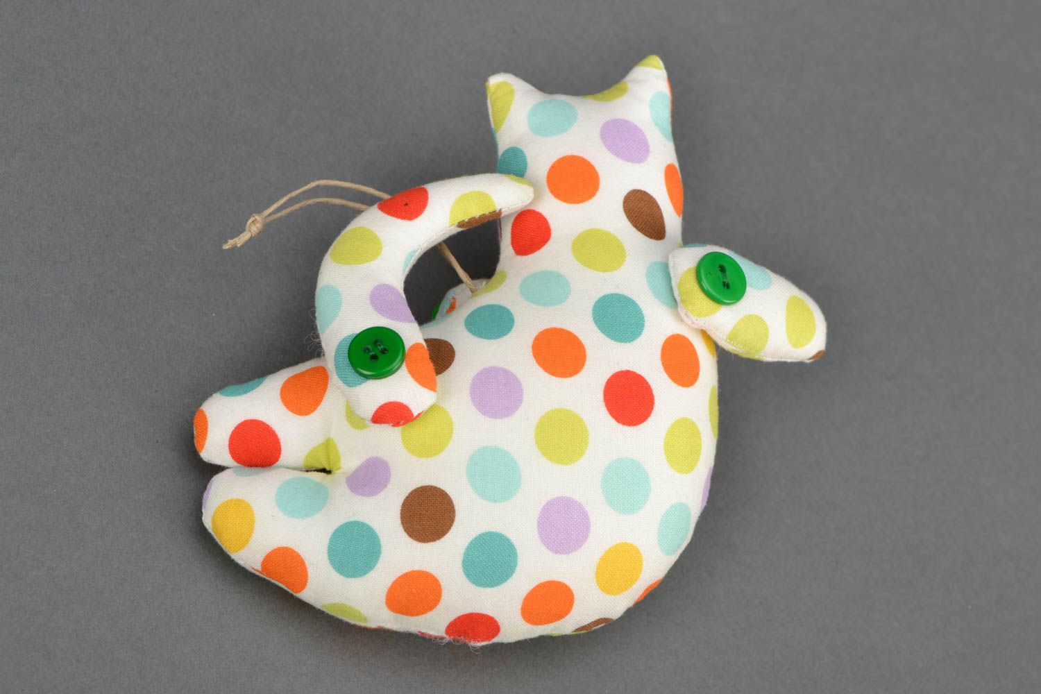 Мягкая подвеска игрушка с петелькой Пятнистый кот  фото 4