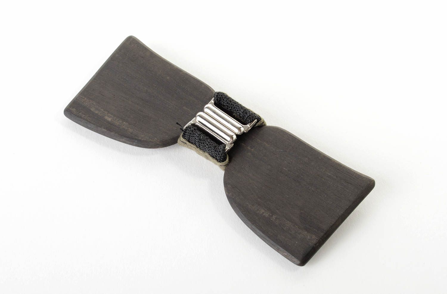 Schwarze Fliege aus Holz handmade Accessoire für Männer Krawatte Fliege foto 3