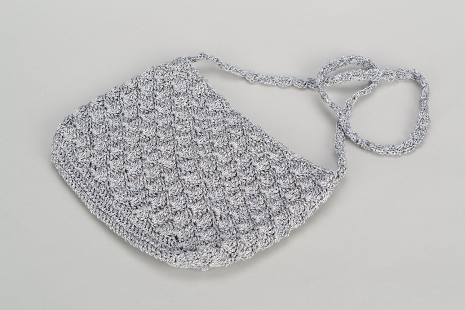 Crochet handbag Gray photo 2
