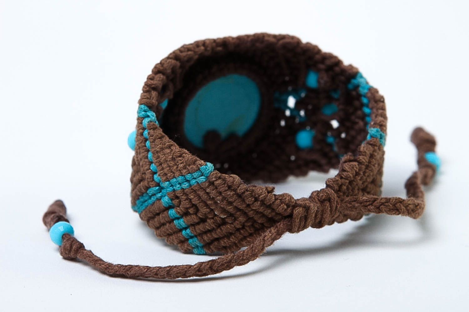 Stylish handmade woven cord bracelet beaded bracelet accessories for girls photo 4
