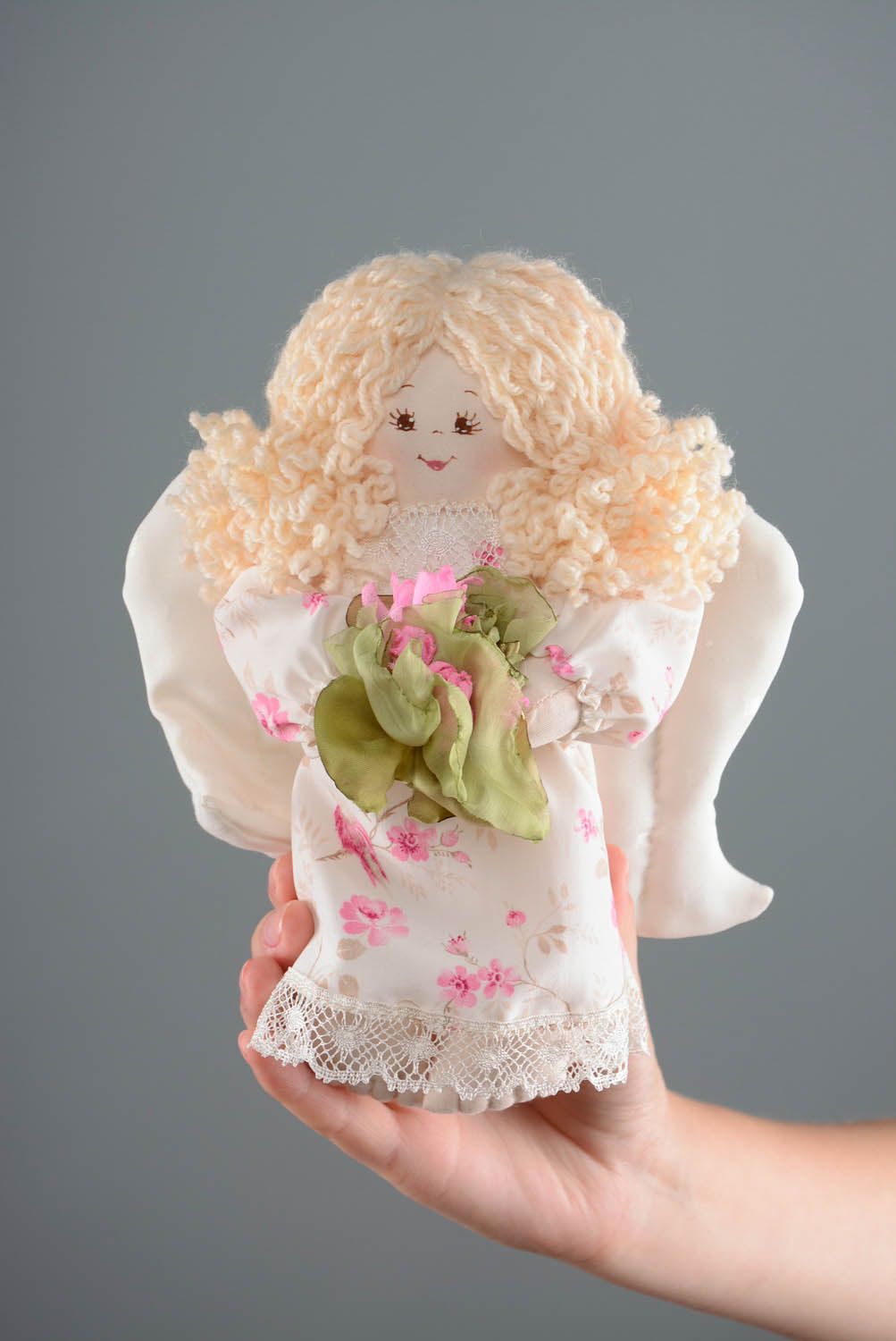 Мягкая кукла ручной работы Цветочный ангел фото 1