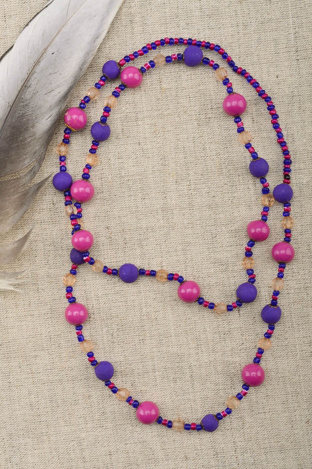 Stylish handmade bead necklace plastic necklace beaded necklace for girls photo 1