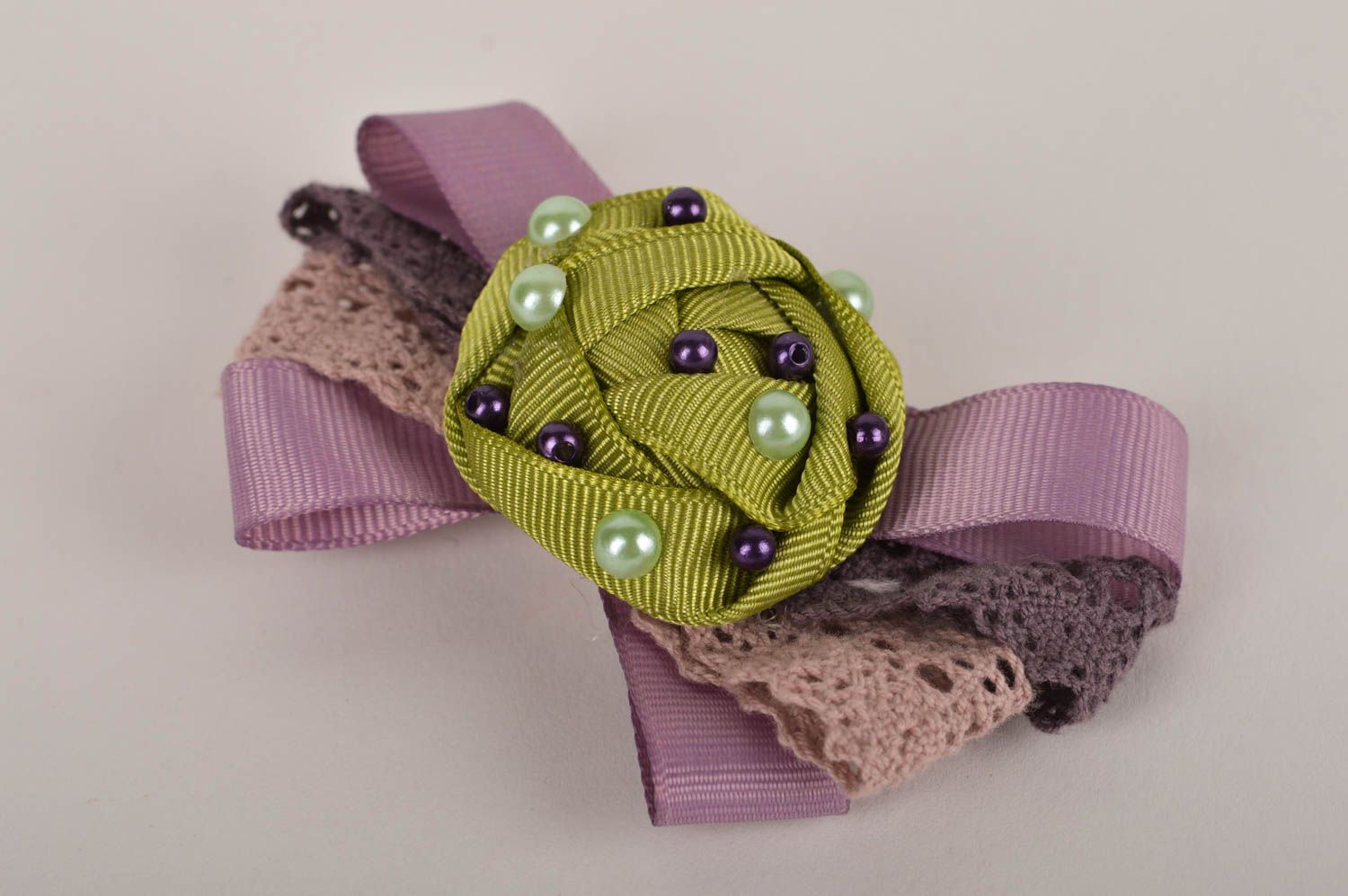 Stylish handmade flower brooch hair clip designer accessories for girls photo 2