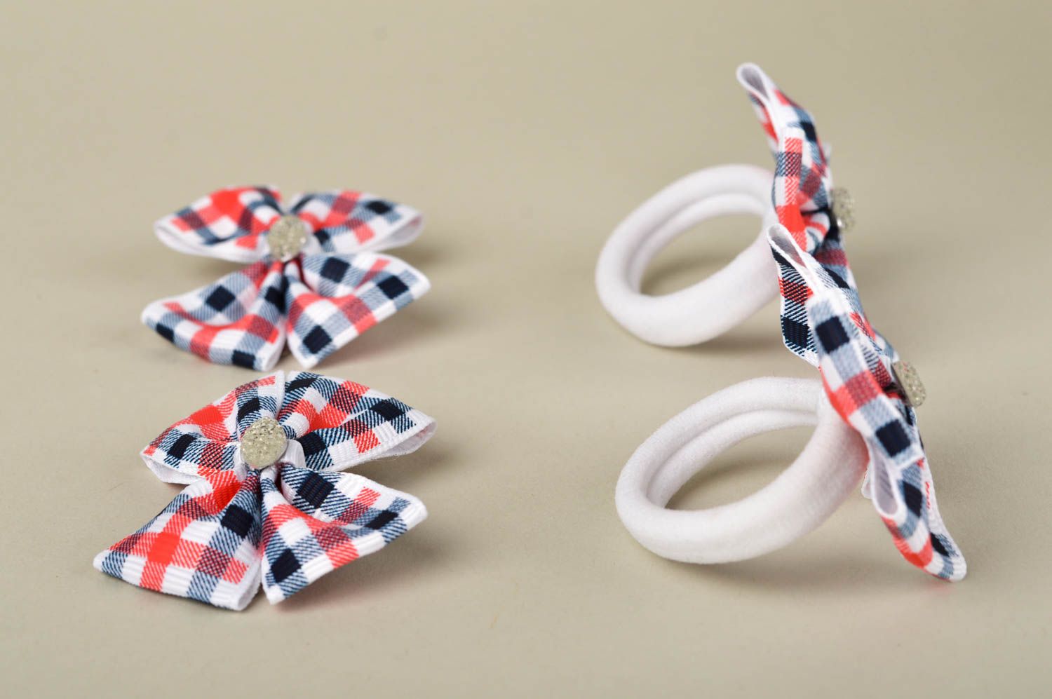 Hair accessory handmade hair clip butterfly scrunchy with ribbon hair bow photo 3