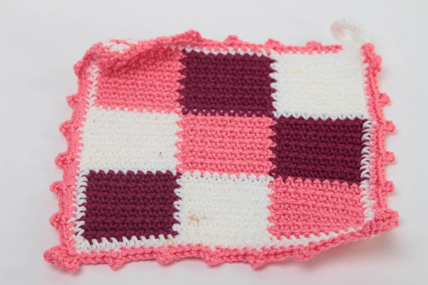 Handmade textile pot holder unusual crochet potholder home goods gift ideas photo 4