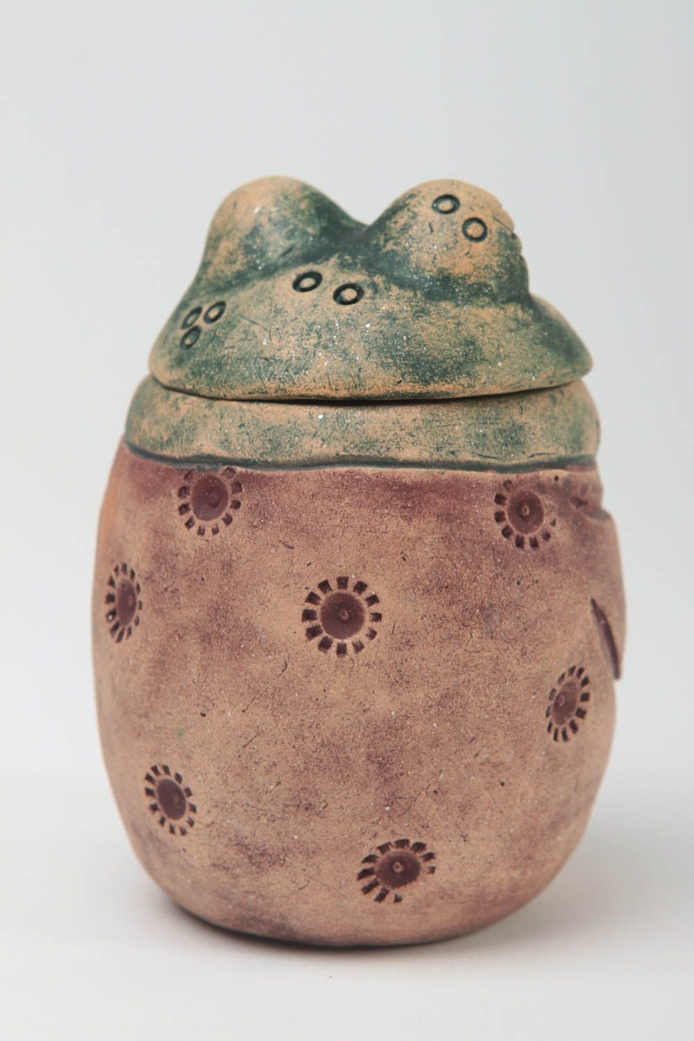 Caja de cerámica hecha a mano figura decorativa de animal joyero infantil  foto 4