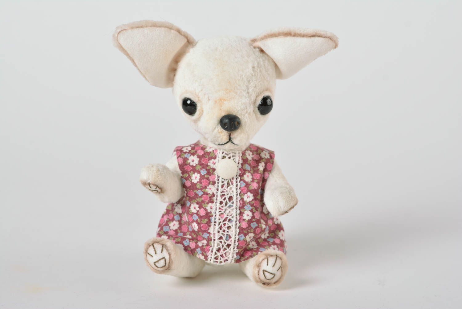 Perro de peluche hecho a mano juguete de tela regalo original para niña  foto 4