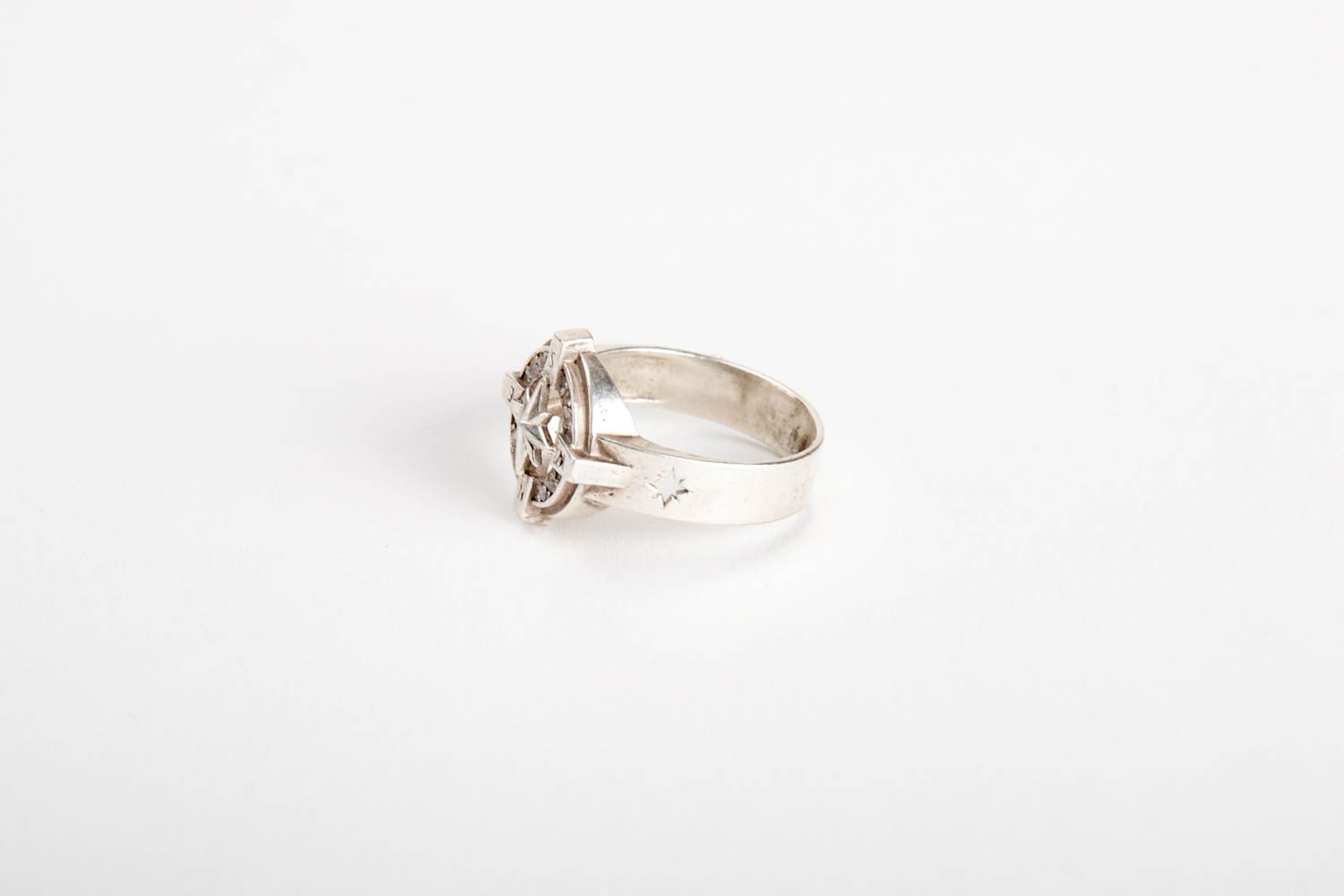 Украшение ручной работы серебряное кольцо подарок для мужчин вифлеемская звезда фото 2