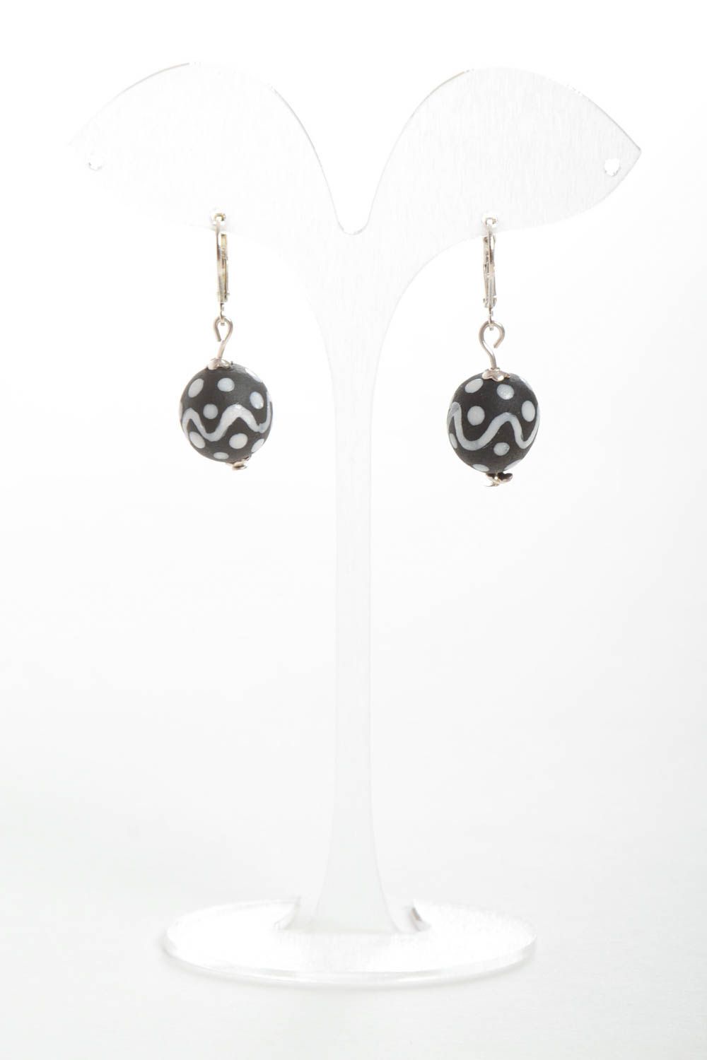 Handmade earrings ceramic earrings unusual ceramic accessory designer jewelry photo 2