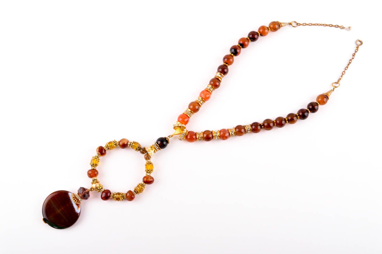 Handmade necklace designer necklace with natural stones unusual accessory photo 5