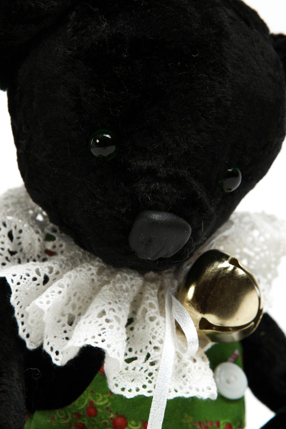 Jouet enfant ourson Peluche faite main noire en combinaison Cadeau original photo 2