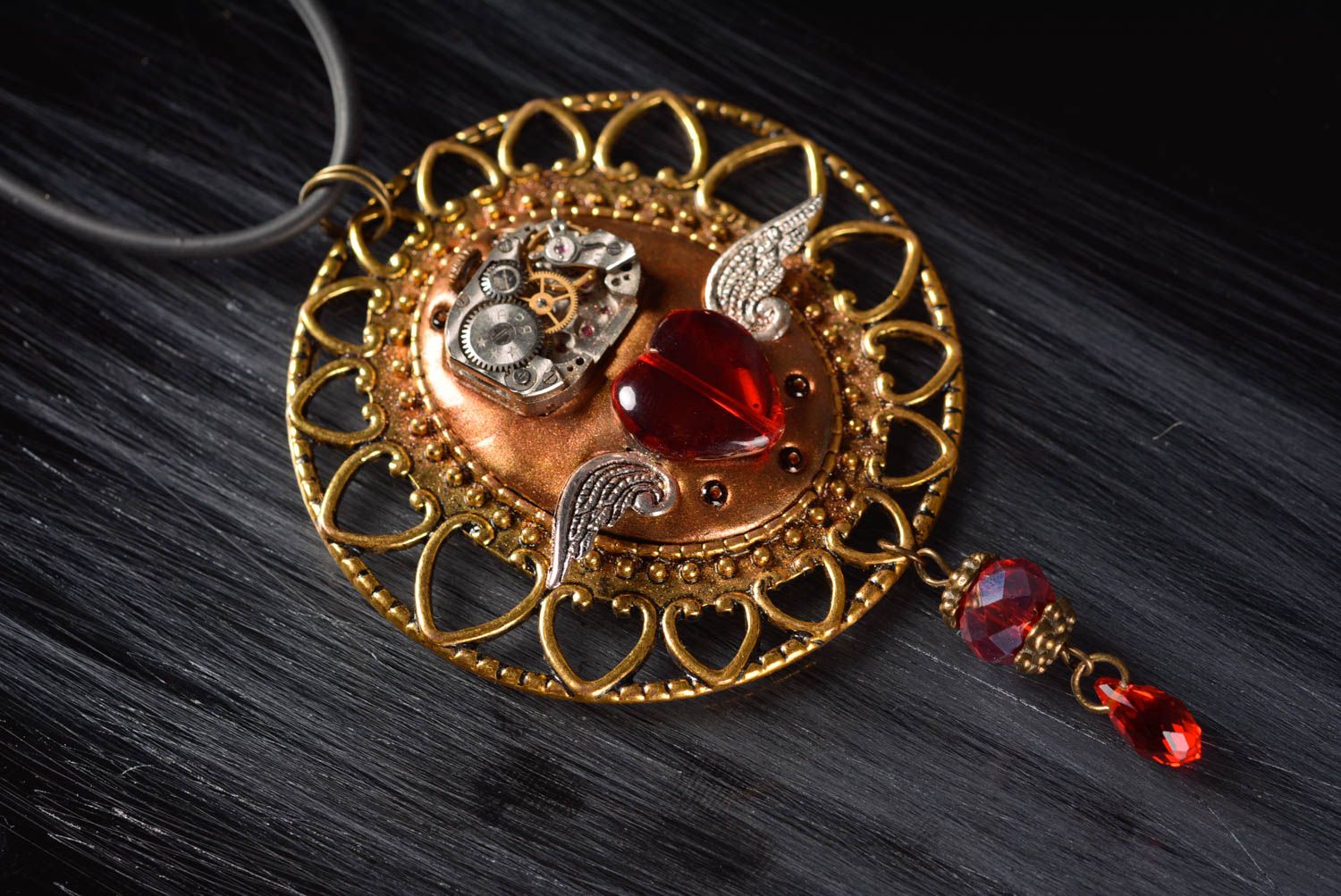 Handmade metal pendant fashion neck accessories steampunk design gift ideas photo 1