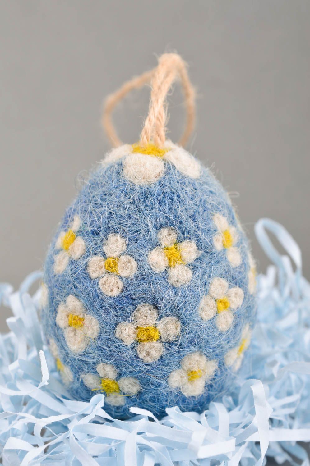 Peluche de fieltro artesanal colgante decorativo huevo de Pascua regalo original foto 1