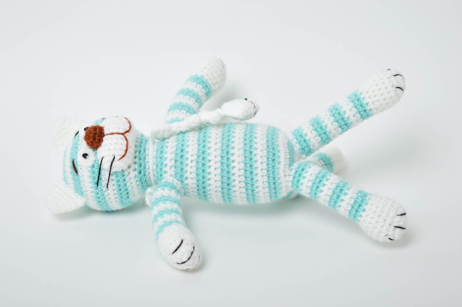Baby toy handmade soft cat toy striped toy handmade toy for baby animal toys  photo 5