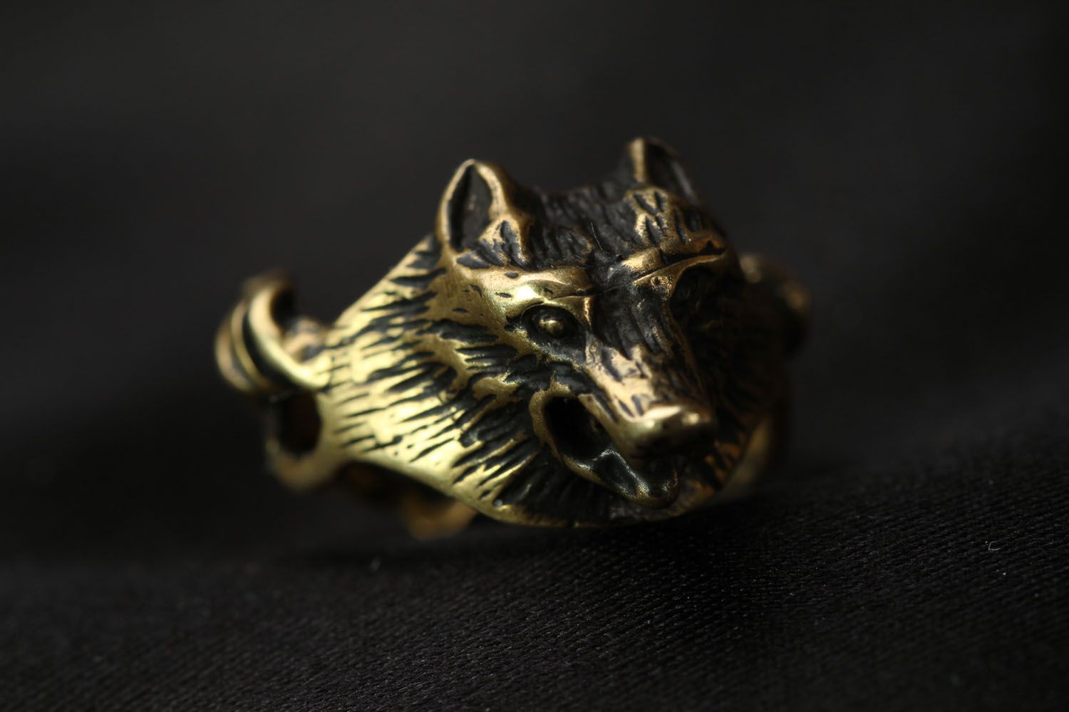 Homemade bronze seal ring Wolf  photo 4