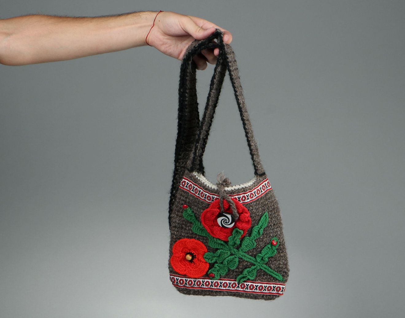 Crocheted purse Poppies photo 5