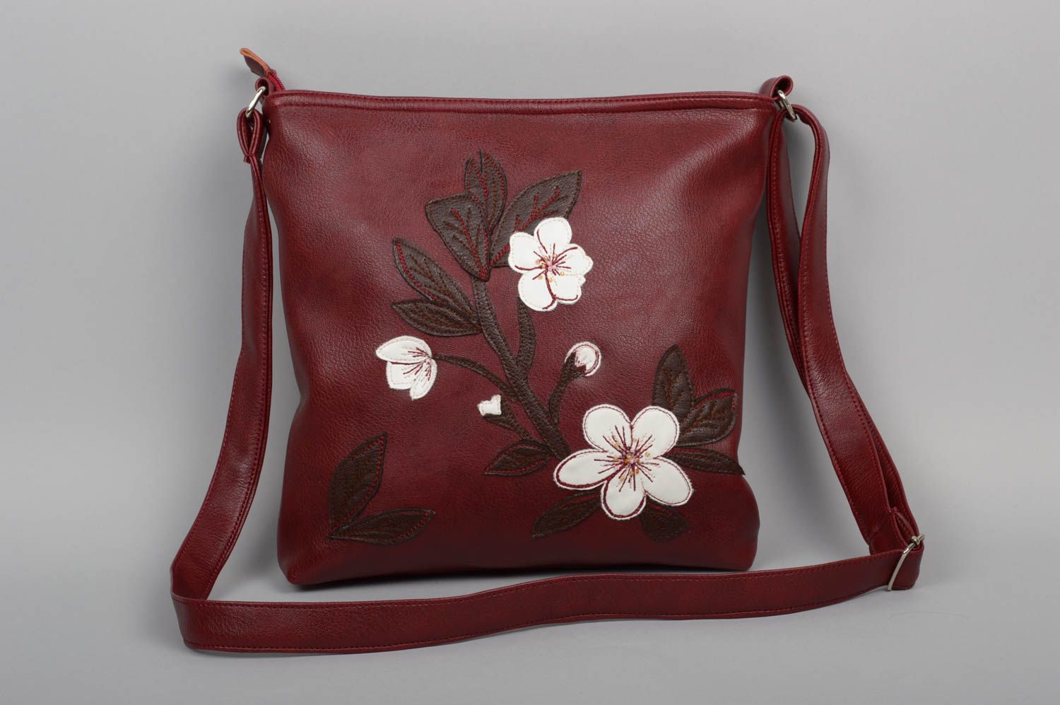 Сумка ручной работы сумка через плечо женская сумка вишневая цветущая веточка фото 1