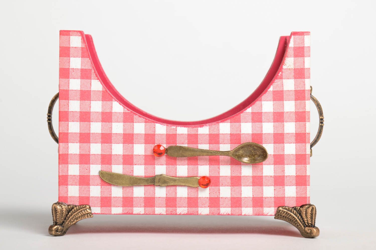 Handcrafted napkin holder wooden serviette holder kitchen decorations home decor photo 4