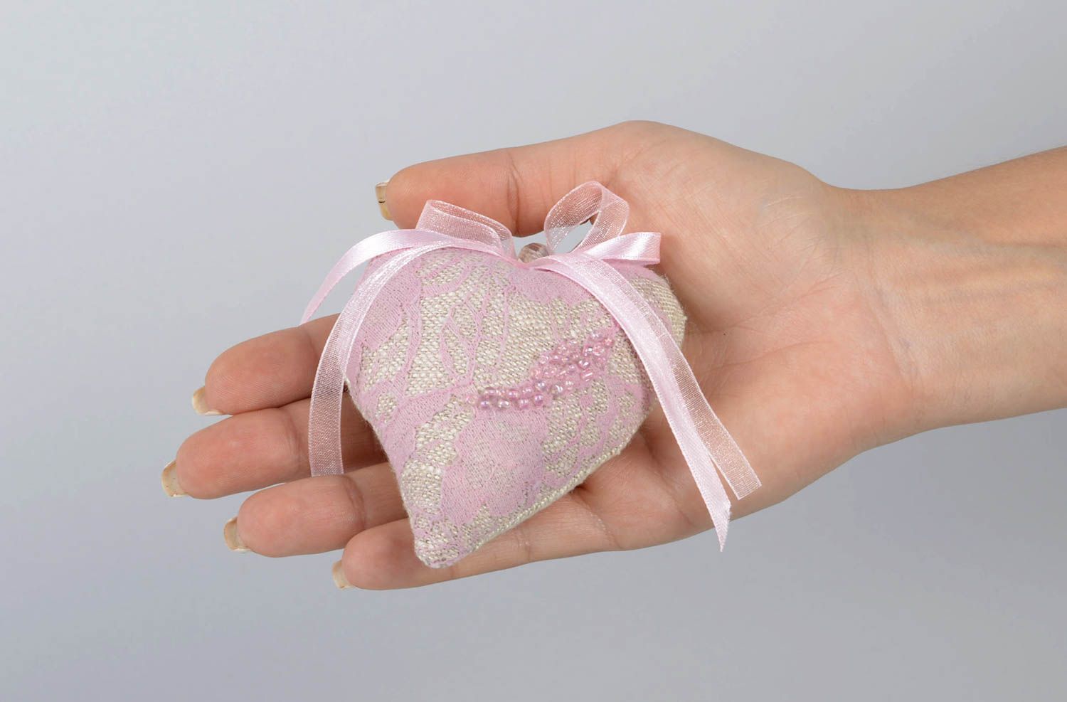 Stoff Herz handgefrtigt Geschenk für Freundin interessant Plüsch Herz rosa foto 10
