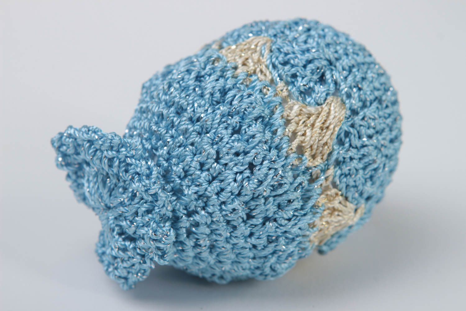 Пасхальное яйцо ручной работы украшение на Пасху пасхальный декор голубое фото 2