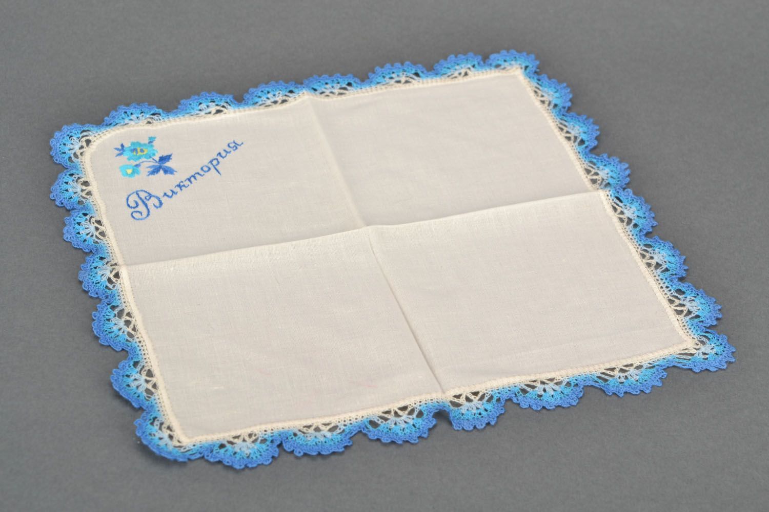 Women's handkerchief with embroidered name photo 1