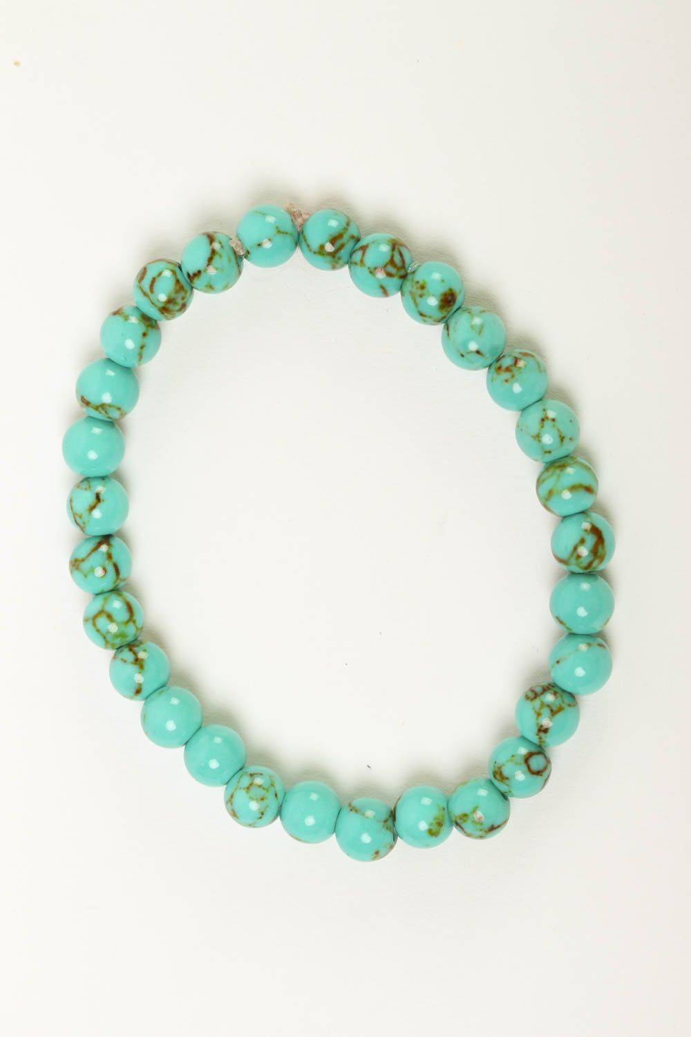 Malachite handmade gemstone bead elastic bracelet for women photo 2