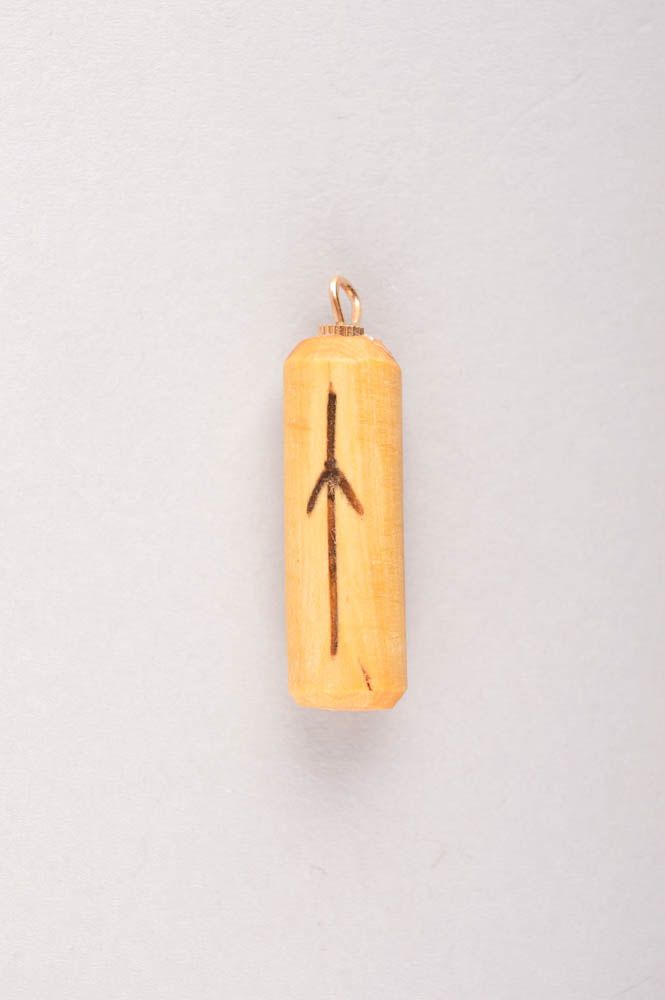 Handmade beautiful pendant wooden unusual accessory stylish religious pendant photo 2