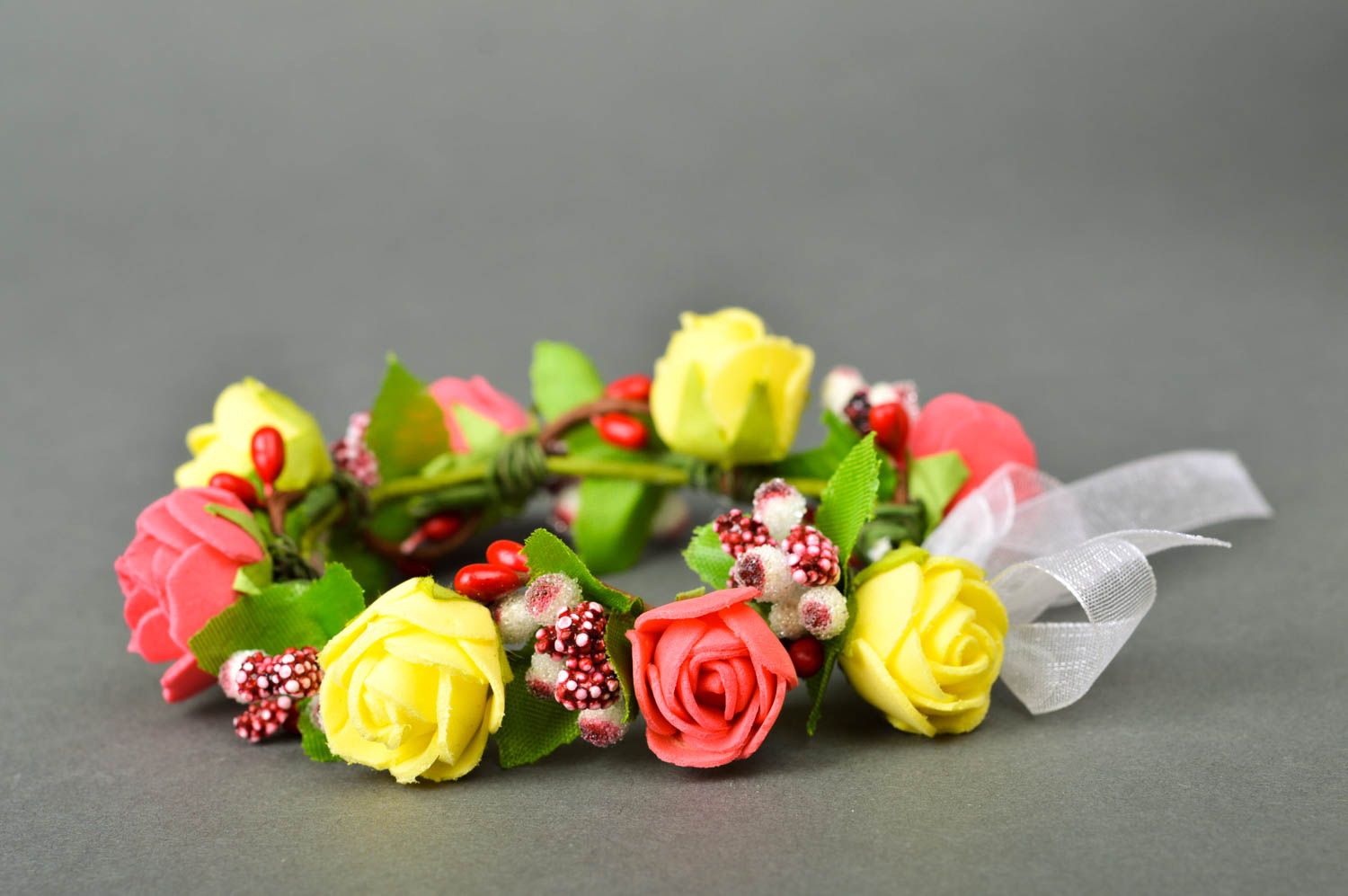 Pulsera con flores hecha a mano bisutería de mujer accesorio de verano foto 4