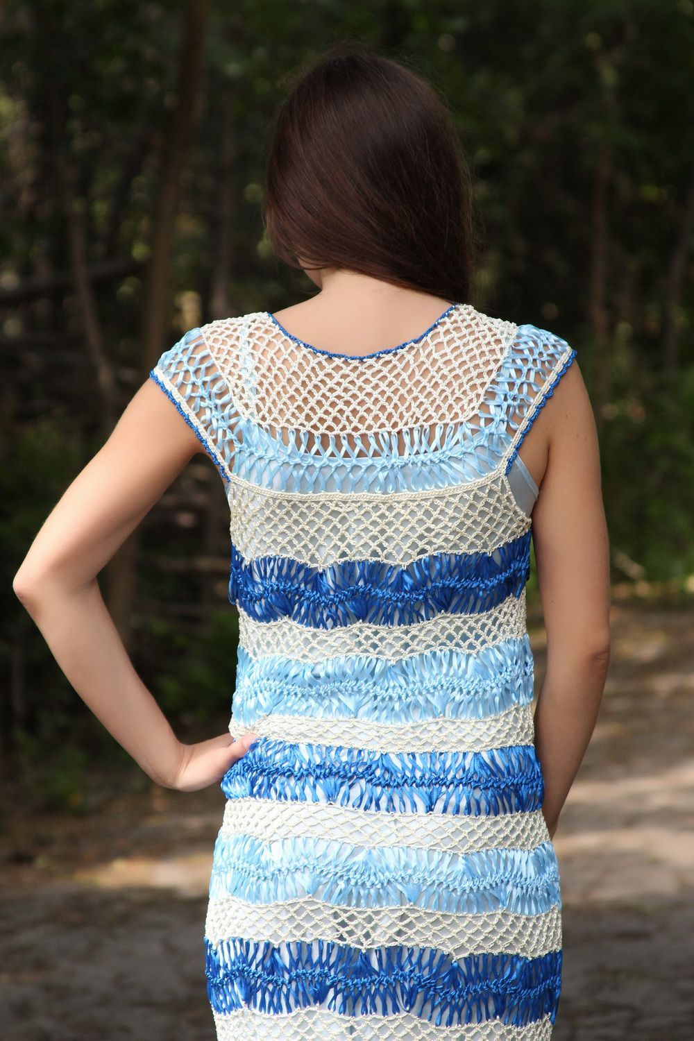 Вязаное платье ажурное фото 4