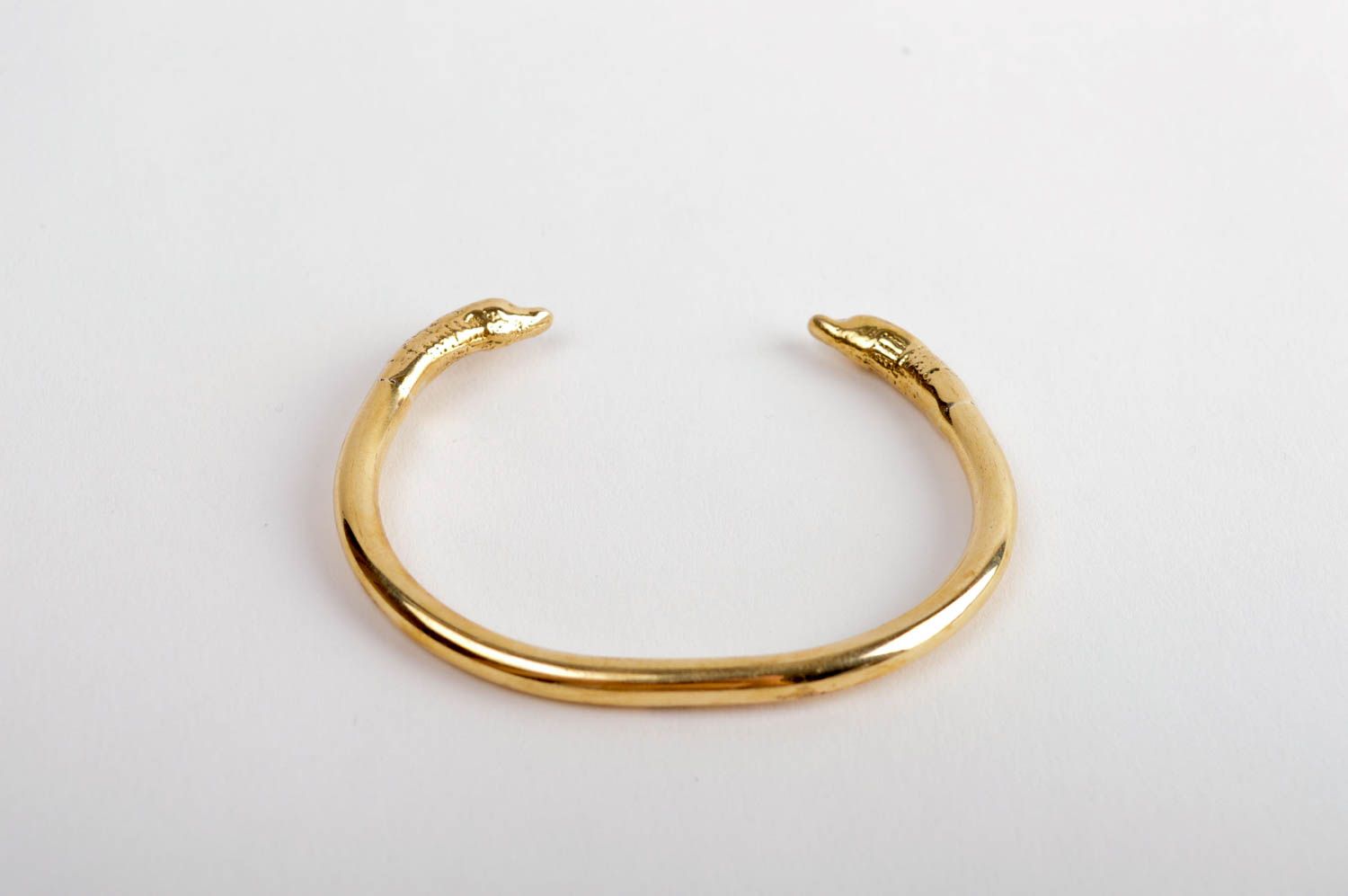 Handmade wrist bracelet unusual metal accessory stylish brass bracelet photo 3