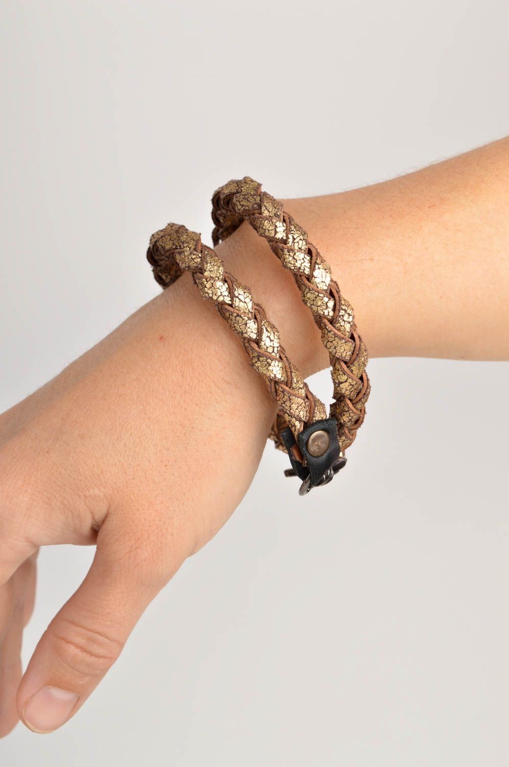 Handmade bracelet leather accessory unusual gift for girls women bracelet photo 2