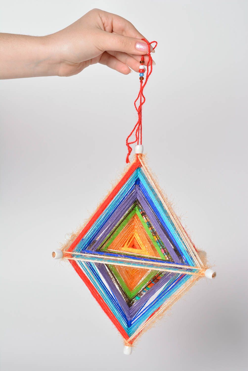 Mandala Suspension décorative fait main multicolore Décoration maison cadeau photo 2