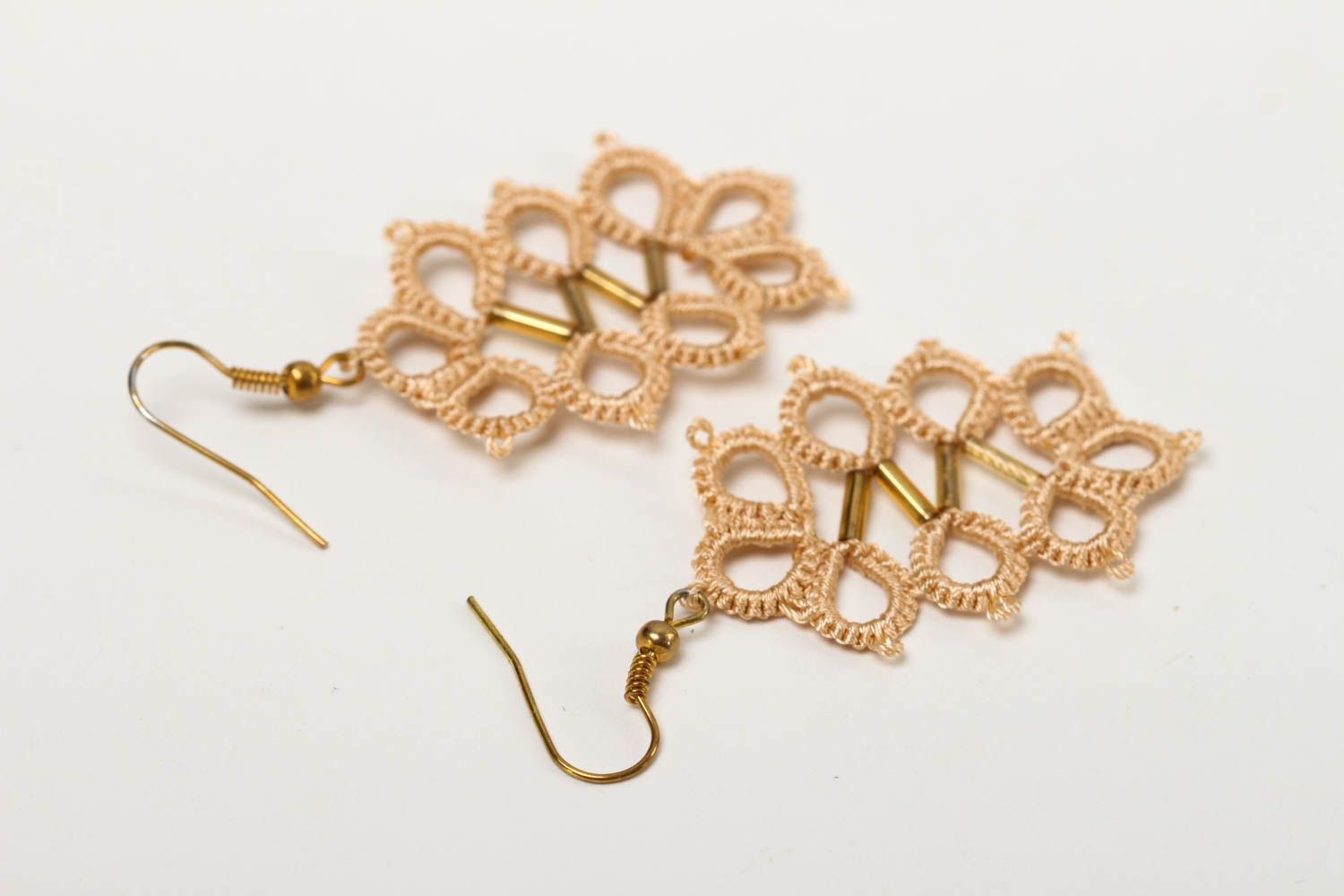 Womens handmade tatting earrings woven earrings costume jewelry designs photo 4