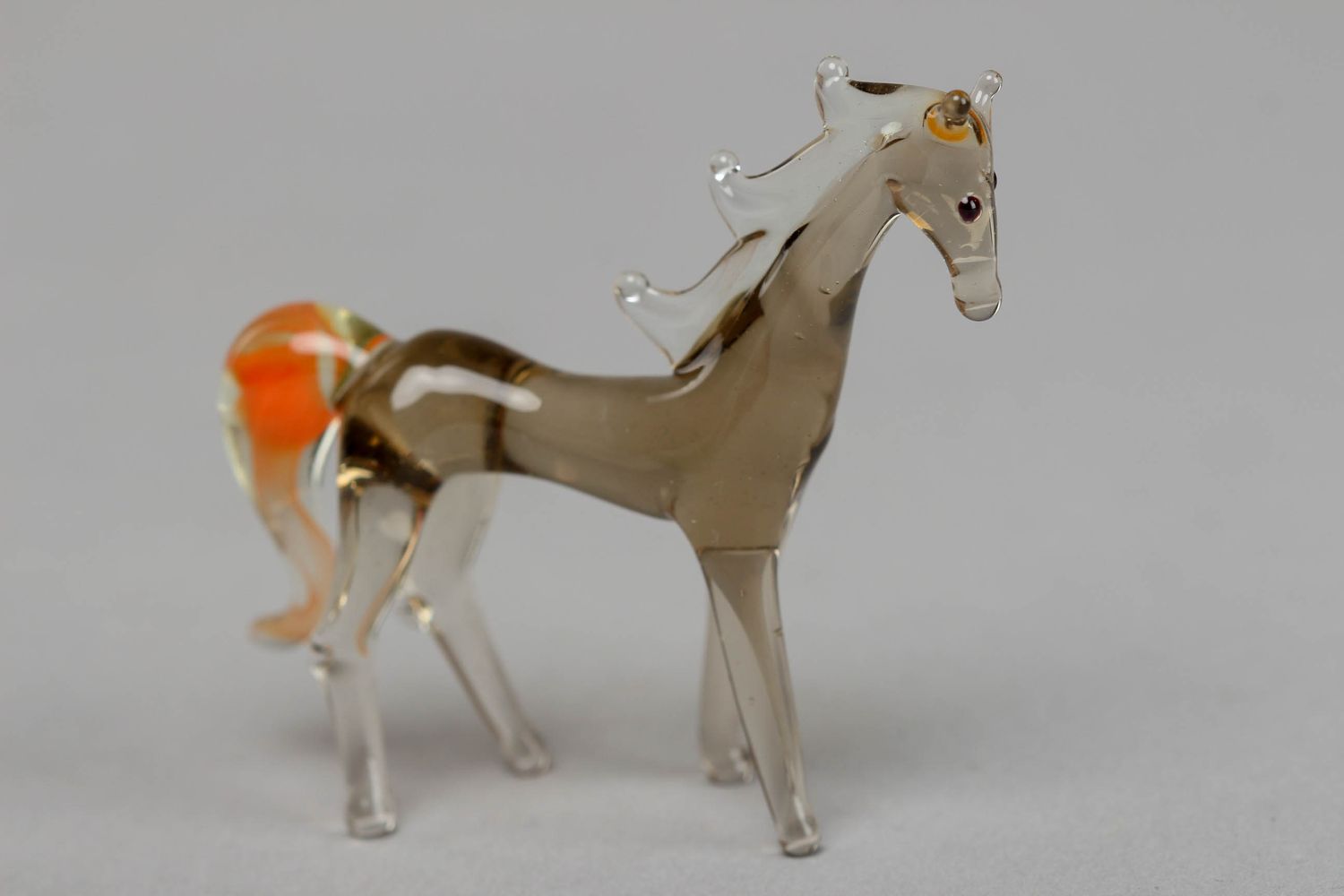 Small lampwork glass figurine of horse photo 1