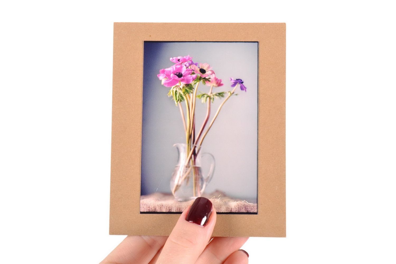 Carte postale faite main avec fleurs photo 5