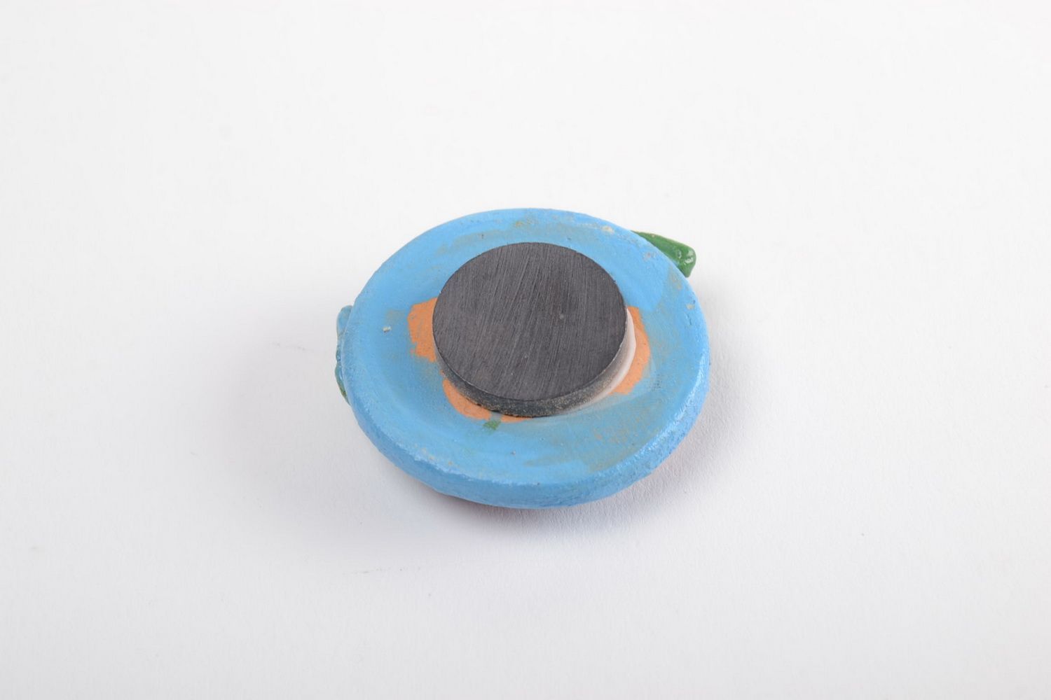 Handmade ceramic fridge magnet unusual round souvenir cute painted home decor photo 4