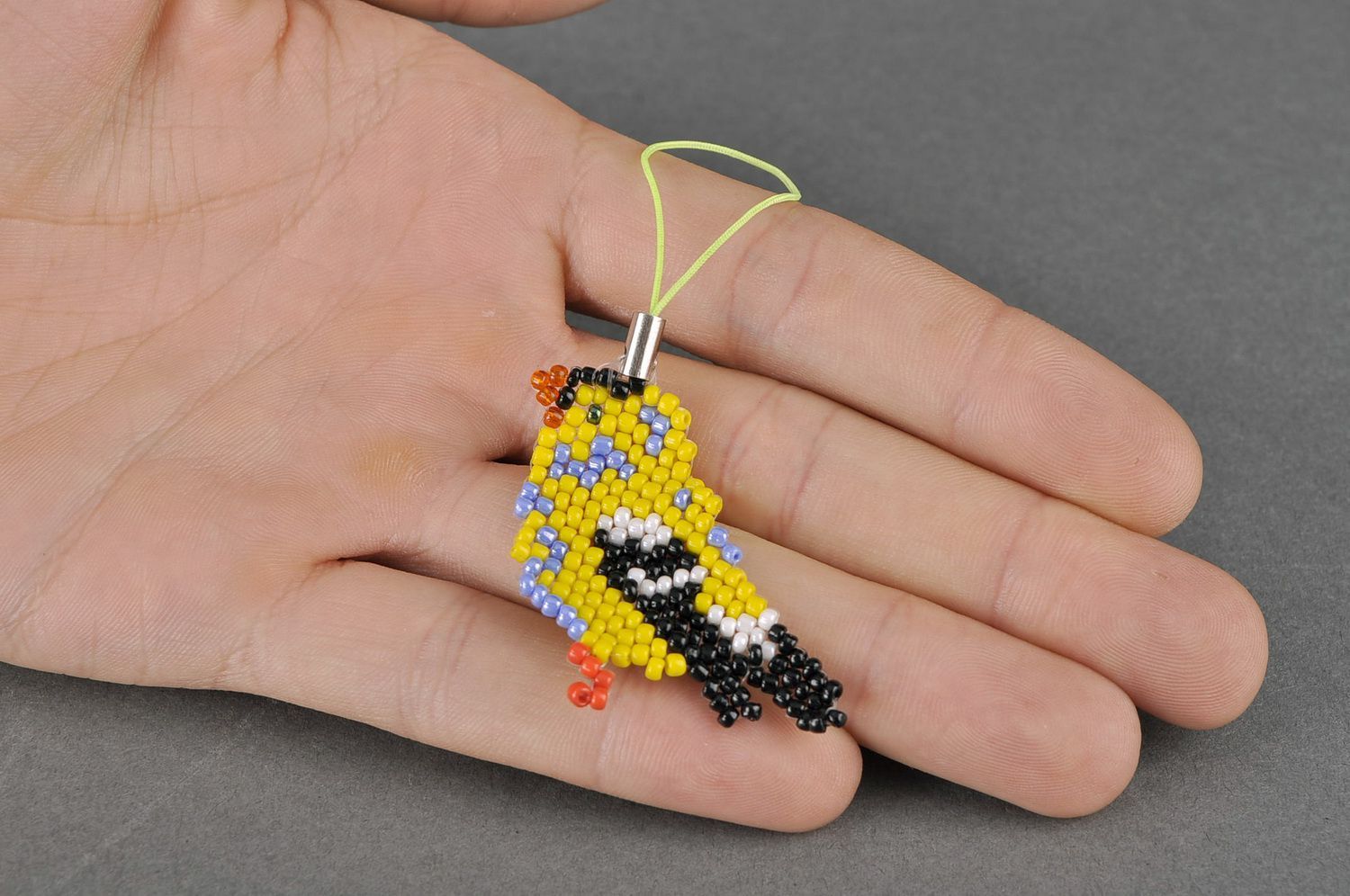 Keychain braided of beads photo 4