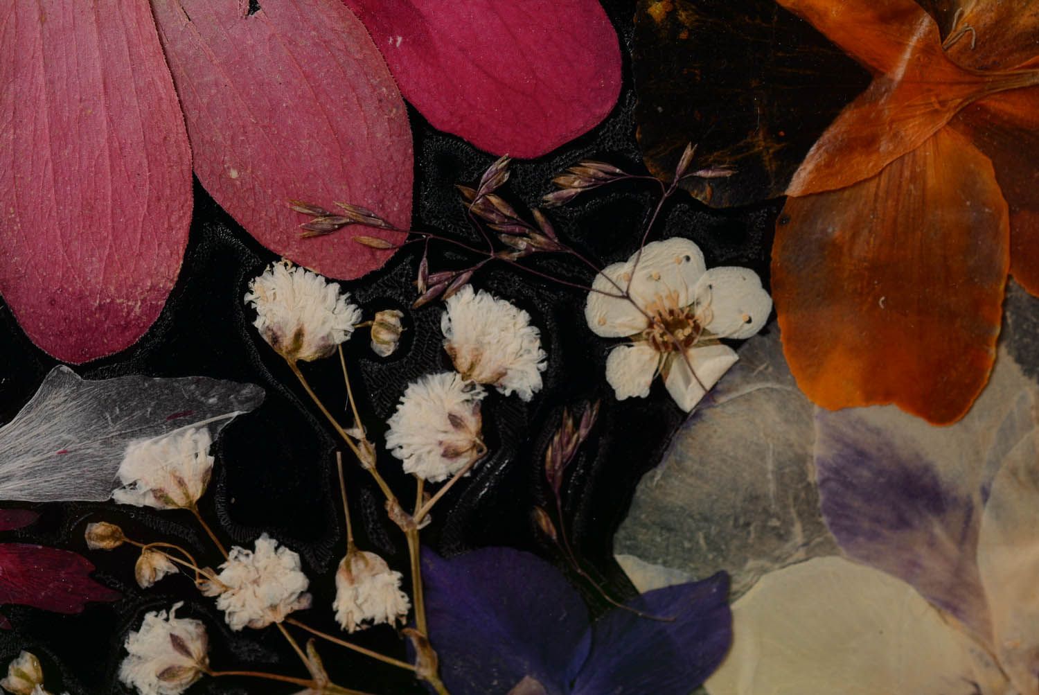 Quadro de flores secas artesanal foto 4