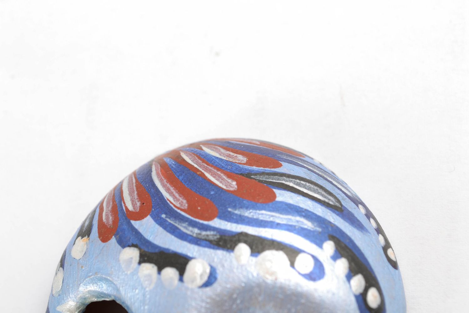 Maschera in argilla fatta a mano elemento decorativo d'autore originale
 foto 3