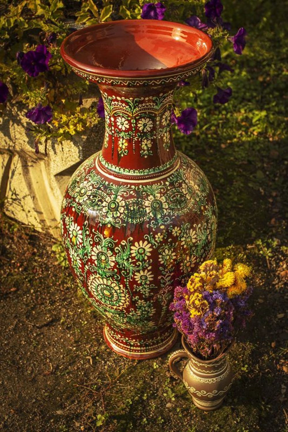 32 inches tall ceramic handmade floor vase SUPER exclusive gift 26 lb photo 3